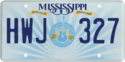 MS license plate HWJ327