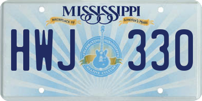 MS license plate HWJ330