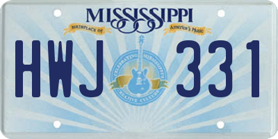 MS license plate HWJ331
