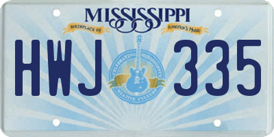 MS license plate HWJ335