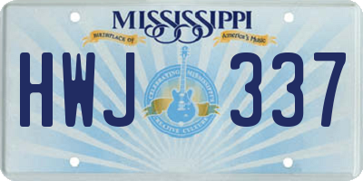 MS license plate HWJ337