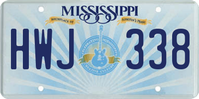 MS license plate HWJ338