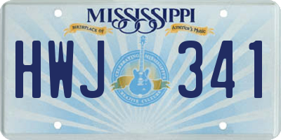 MS license plate HWJ341