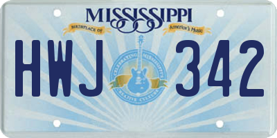 MS license plate HWJ342