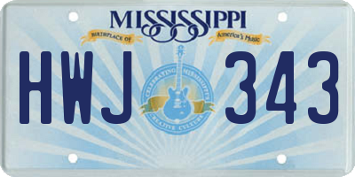 MS license plate HWJ343