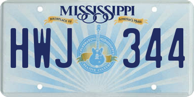 MS license plate HWJ344