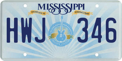 MS license plate HWJ346
