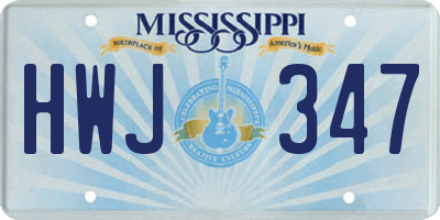 MS license plate HWJ347
