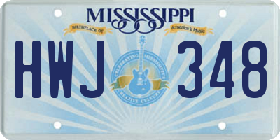 MS license plate HWJ348