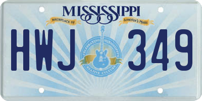 MS license plate HWJ349