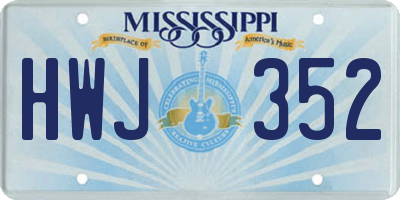 MS license plate HWJ352