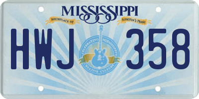 MS license plate HWJ358