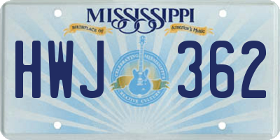 MS license plate HWJ362