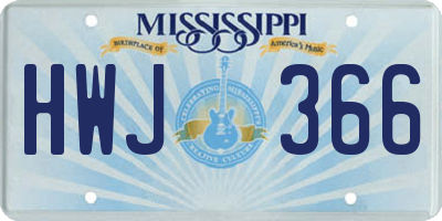 MS license plate HWJ366