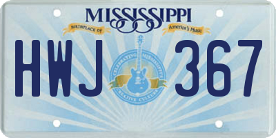 MS license plate HWJ367