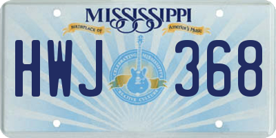 MS license plate HWJ368