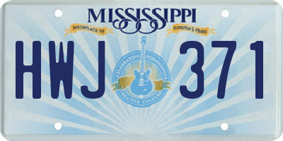 MS license plate HWJ371