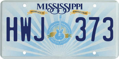MS license plate HWJ373