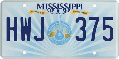 MS license plate HWJ375