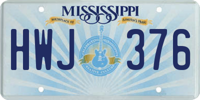 MS license plate HWJ376