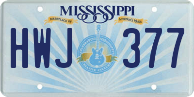 MS license plate HWJ377