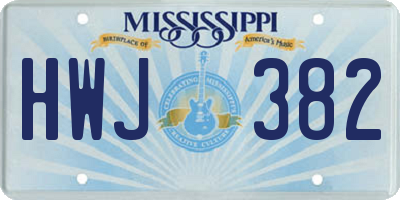 MS license plate HWJ382