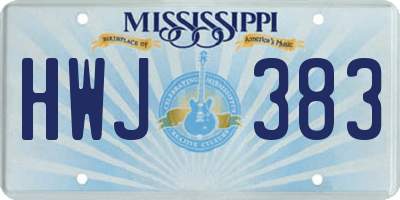 MS license plate HWJ383