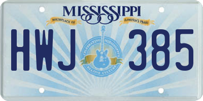 MS license plate HWJ385