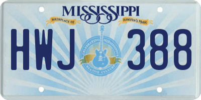 MS license plate HWJ388
