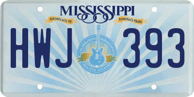 MS license plate HWJ393