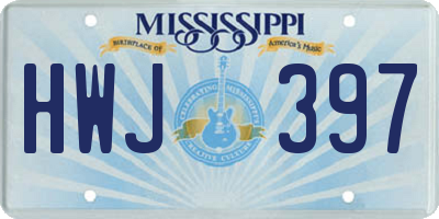 MS license plate HWJ397