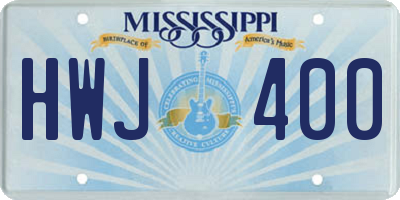 MS license plate HWJ400