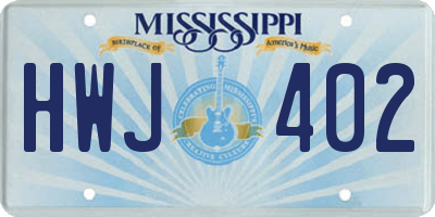 MS license plate HWJ402