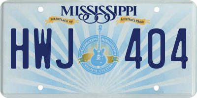 MS license plate HWJ404