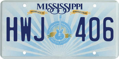MS license plate HWJ406