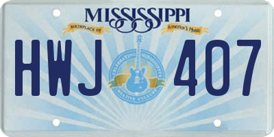 MS license plate HWJ407