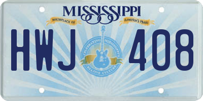MS license plate HWJ408
