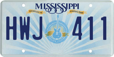 MS license plate HWJ411