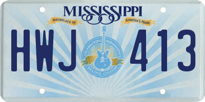 MS license plate HWJ413