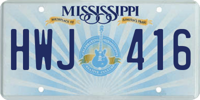 MS license plate HWJ416