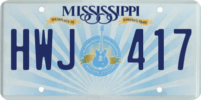 MS license plate HWJ417