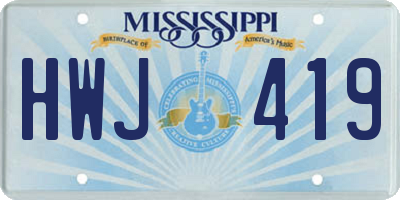 MS license plate HWJ419
