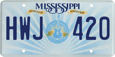 MS license plate HWJ420