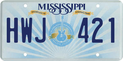 MS license plate HWJ421