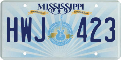 MS license plate HWJ423