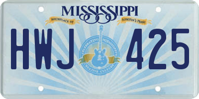 MS license plate HWJ425