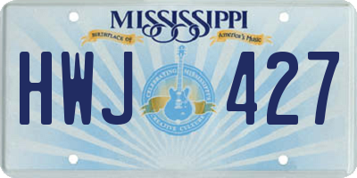 MS license plate HWJ427