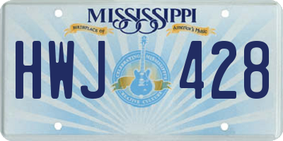 MS license plate HWJ428