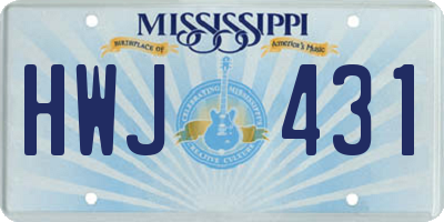MS license plate HWJ431