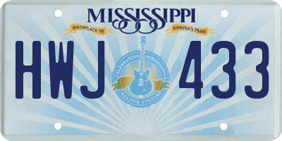 MS license plate HWJ433